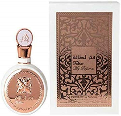 Fakhar Pride, Eau de Parfum di alta qualità e di lunga durata, Arabe orientale 100 ml, rosa, gelsomino, ylang-ylang, lussuosa rosa e formidabile
