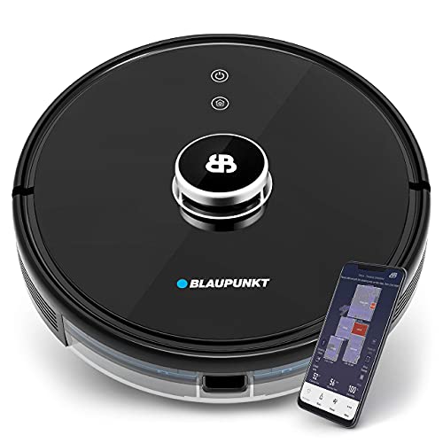 Blaupunkt Bluebot Xtreme - Laser - Robot aspirapolvere e lavapavimenti, Navigazione Laser-Radar Smart 360° - App + Comando vocale, mappe interattive per Diversi Piani + Linee No-Go – innovazione 2021