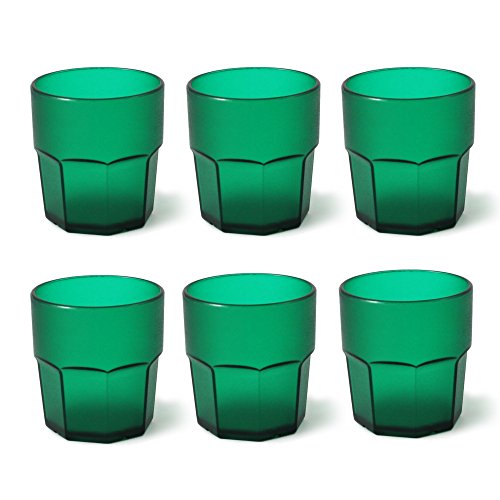 Cartaffini T28000VEX6 Bicchieri, Policarbonato, Verde, 6 unità