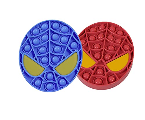 Fidget Toy set Giocattoli Sensoriali -2 pezzi di giocattoli sensoriali a compressione durevoli in silicone morbido per trattare l ansia lo antistress dell autismo (rosso + blu)