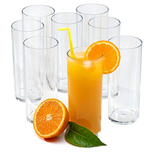 Juice Water - Set di 8 bicchieri riutilizzabili in plastica effetto...