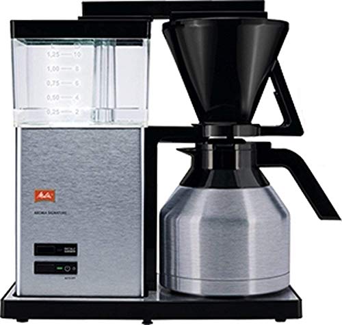 Melitta AromaSignature Therm Libera installazione Macchina da caffè con filtro Nero, Acciaio inossidabile 1,25 L 10 tazze