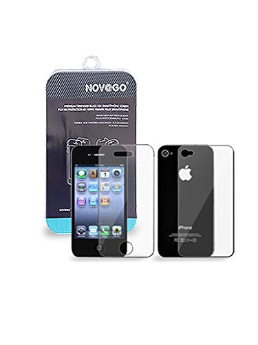 NOVAGO Pellicola Proteggi-Schermo in Vetro Temperato per iPhone 4   4S (Protezione Anteriore e Posteriore)