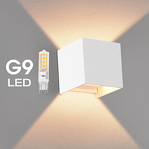OOWOLF LED Lampada da Parete Esterna di G9 Sostituibile in Allumini...