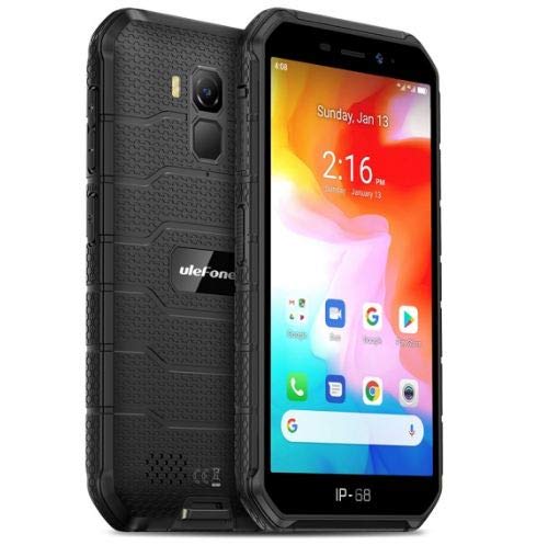 Rugged Smartphone (2020), Ulefone Armor X7 Android 10 Cellulare Antiurto IP68, Quad-Core 2GB + 16GB, Telefono Resistente 13MP Fotografia Subacquea, Batteria 4000mAh, NFC GPS DUAL SIM WIFI Nero