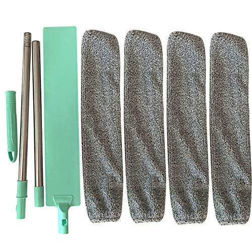 Sansund Aosbset Spazzola flessibile per la polvere a letto, a manico lungo, riutilizzabile, in microfibra, per pulire la distanza dal pavimento del letto
