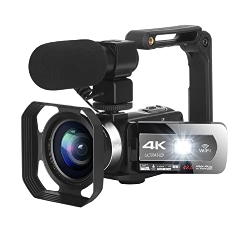 videocamera Videocamera 4K Vlogging Vlogging Camera Recorder WiFi Fill Light 4 8MP 3.0  IPS Touch Screen Video cmacorder con messa a fuoco automatica Con microfono esterno e funzione webcam