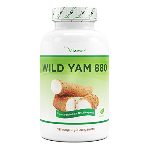 Wild Yam Root Extract - 240 capsule (fornitura per 4 mesi) - Premium: Original Mexican Wild Yam Root - Altamente dosato con 880 mg di estratto (di cui 176mg diosgenina) per dose giornaliera