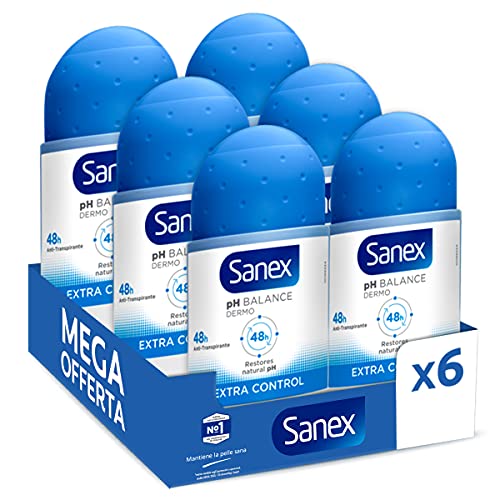 Deodorante Sanex Roll-on Dermo Extra Control, 50 ml, Confezione da ...
