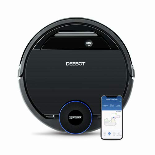 ECOVACS Robotics DEEBOT OZMO 930 Robot lavapavimenti e aspirapolvere 2 in 1 con Mappatura, Modalità Max, Controllo via App, Autoricarica, 470 250 ml, 45 watt, Compatibile Alexa, Nero