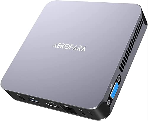 Mini PC Aero 2 Pro Intel N5105 (fino a 2,9 Hz) Celeron Processore 8GB RAM 256GB SSD, AEROFARA Windows 11 Pro Mini Computer Portatile da Ufficio, HDMI 2.0 VGA PC Tascabile, 4K 60HZ Video, USB 3.0