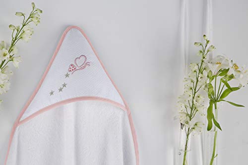 PIELSA BABY | Mantello da bagno per neonati | Mantello da bagno per neonati mesi | Mantello da bagno invernale | Mantello da bagno morbido | Bagno igienico | Colore rosa | Dimensioni 100 x 100 cm