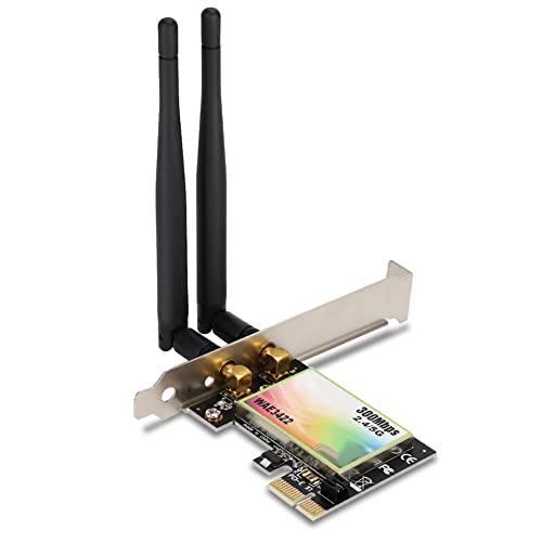 Tonysa Scheda PCIe Wireless Wireless, Scheda PCI Express Wireless Dual Band 2,4G   5G, Scheda di Rete Wireless Bluetooth 4.0 300 Mbps, Supporta Windows 7 8   8.1 10