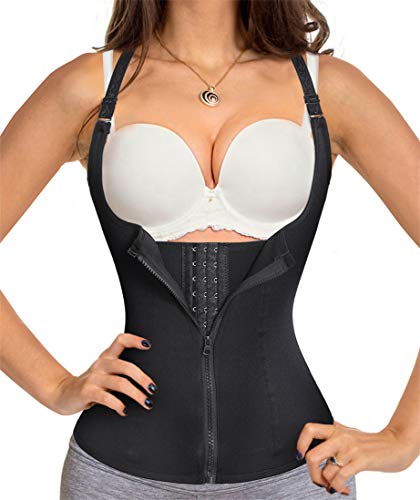 CHUMIAN Donna Corsetto Vita Dimagrante Body Modellante Cintura Intimo Shaper Training Vestiti Shapewear Contenitivo Snellente (Nero, Medium)