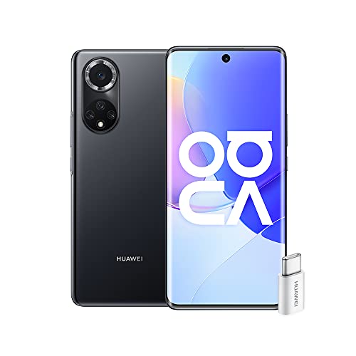 HUAWEI nova 9 Smartphone, Fotocamera Ultra Vision da 50 MP, Display OLED a 120 Hz, Batteria di lunga durata con HUAWEI SuperCharge da 66 W, 8GB + 128GB, EMUI 12, con adattatore Ap52, Black