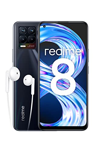 realme 8 Smartphone, Quad camera da 64 MP con AI, Display Super AMOLED da 6.4”, Ricarica rapida da 30W, Grande batteria da 5.000mAh, Dual Sim, NFC, 8+128GB, Punk Black