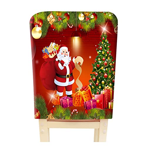 Coprisedia natalizio,coprisedia elastici universali per sedie di Natale,elasticizzato,universale,facile da pulire e lavabile,decorazione natalizia,sala da pranzo,feste.per sedia di Natale,55 x 44cm