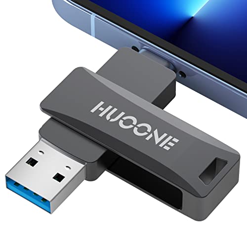 HUOONE 128GB Chiavetta USB per iPhone Memoria USB esterna 3 in1 USB Pen Drive OTG Memory Stick Compatibile Con telefono Pad Android PC Mac…