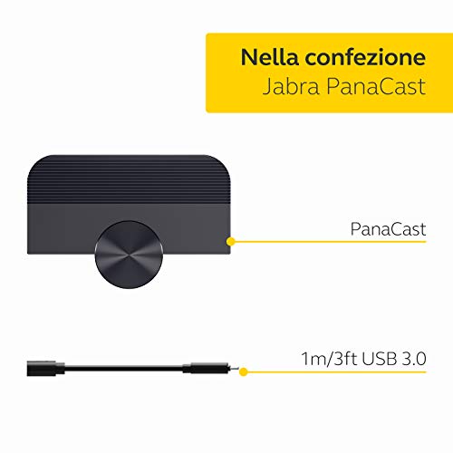 Jabra PanaCast Webcam Panoramica 4K per Videoconferenze, Videocamer...
