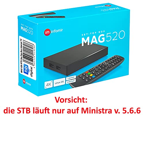 MAG 520 Original Infomir & HB-DIGITAL 4K IPTV Set Top Box Multimedi...