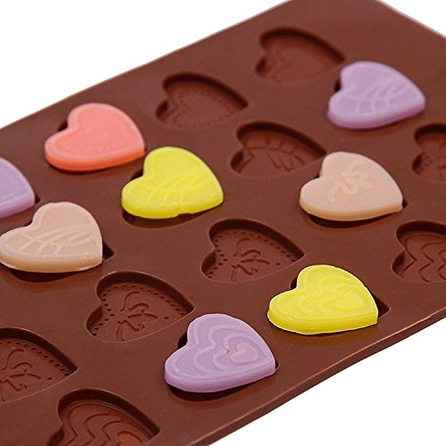Mini stampi a forma di cuore in silicone fai da te con 24 cuori di cioccolato e caramelle fondente