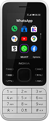 Nokia 6300 Telefono Cellulare 4G Dual Sim, Display 2.4  a Colori, 4GB, Bluetooth, Fotocamera, Whatsapp, Bianco [Italia]