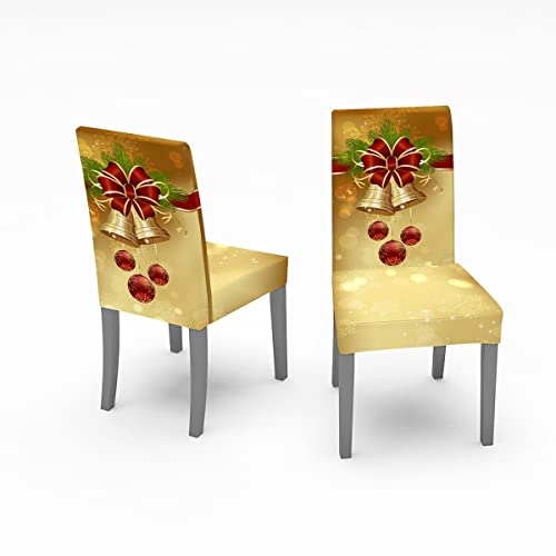 Set di 2 coprisedie natalizie impermeabili, lavabili per sedie natalizie, ideali per cenare, feste, cucina