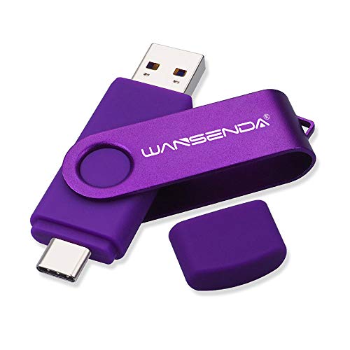 WANSENDA - Chiavetta USB USB 3.0 da 128 GB, tipo C, USB 3.0, per dispositivi Android di tipo C e PC Mac (128 GB, viola)