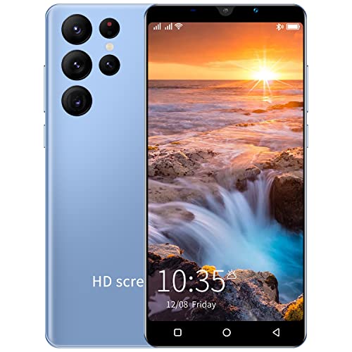 Android Smartphones, Dual Sim Mobile phone, 5.0 Inch Quad-Core 4GB ROM, Dual Cameras, Bluetooth, GPS, Wifi Cell Phones (S22+ Blue)