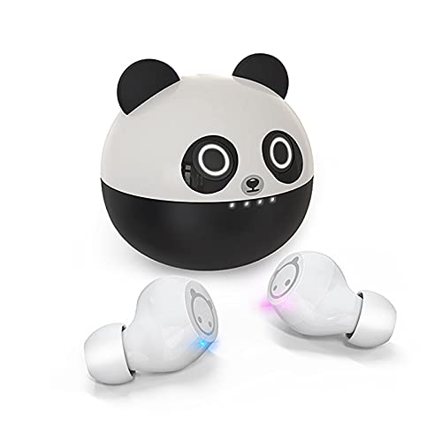 Auricolari wireless per bambini XZC Cute Panda Cartoon Design Auricolari in-Ear HiFi stereo wireless per regalo per adulti per bambini Cuffie Bluetooth 5.0 36H Playtime con doppio microfono (Panda)