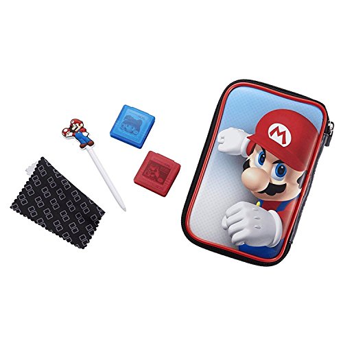 BigBen - Custodia per Nintendo New 2DS XL   3DS XL   3DS XL, set di accessori ufficiali Essential Mario Pack, 4 motivi a scelta, per proteggere New 2DS XL   3DS e giochi Mario Impostato