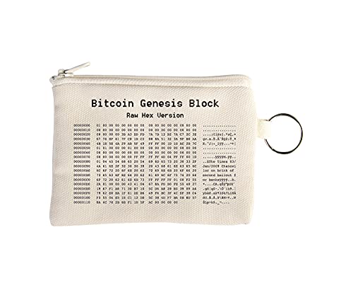 Bitcoin Genesis Block On The Brink Of Second Bailout For Banks Portafoglio piccolo portamonete con portachiavi Beige One Size