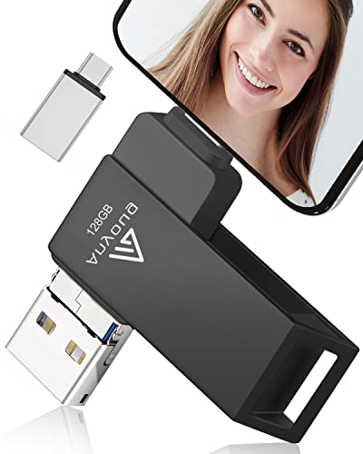 Chiavetta USB 128 gb per Phone,Anyoug Pen Drive Penna USB 3.0 Pendrive 4 in 1 Photostick USB Chiave USB Type C con iOS,Android,USB C,Micro USB,Tipo C Porta Smartphone, Android, Computer, Laptop, PC