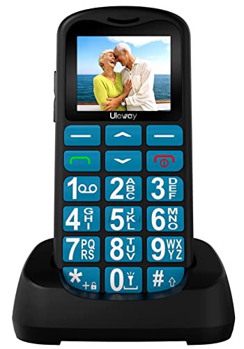 uleway Telefono Cellulare per Persone Anziane, G180 Senior, GSM Telefono Dual Sim con Tasti Grandi e Facile da Usare, Funzione SOS,Batteria di Grande Capacità, Volume Alto Con Base di Ricarica
