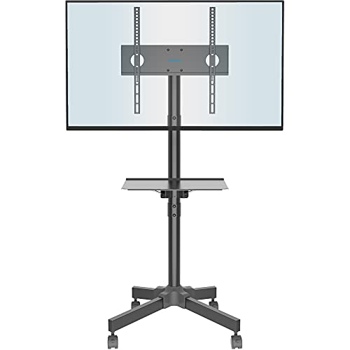 BONTEC Supporto TV da Pavimento per Schermi Plasma LCD LED 23-55 Pollici con Ruote, Carrello Staffa Porta Mobile Supporto TV Fino a 25 kg, Max VESA 400 x 400 mm