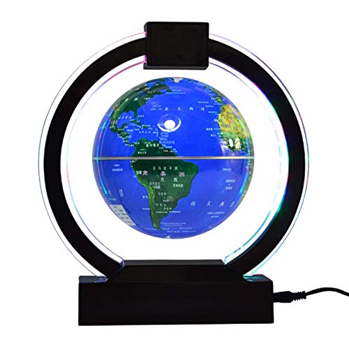 Globes of EarthGlobo Rotante 6 Pollici con Luce a LED, Globo Galleggiante Blu lampade mappe del Mondo Bambini
