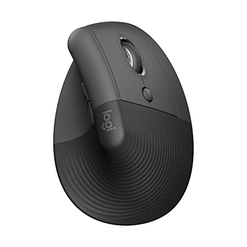 Logitech Lift Mouse Ergonomico Verticale, Senza Fili, Ricevitore Bluetooth o Logi Bolt USB, Clic Silenziosi, 4 Tasti, Compatibile con Windows   macOS   iPadOS, Laptop, PC - Grafite