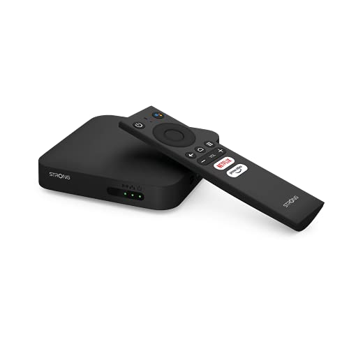 STRONG LEAP-S1 Ultra HD 4K Android TV Box Google Playstore, Netflix, Prime Video, DAZN, Disney+, Youtube, HDR10, Wifi, Telecomando Vocale, Bluetooth, Chromecast